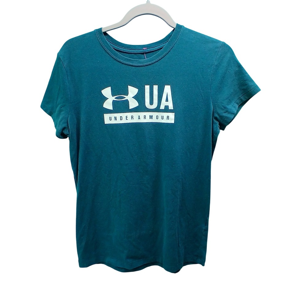 Under Armour Classic Tee Small Teal Graphic‎ Logo Athletic Gym Shirt